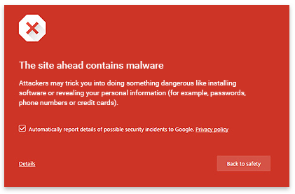 controleer op malware op gepersonaliseerde site